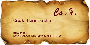 Csuk Henrietta névjegykártya