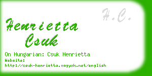 henrietta csuk business card